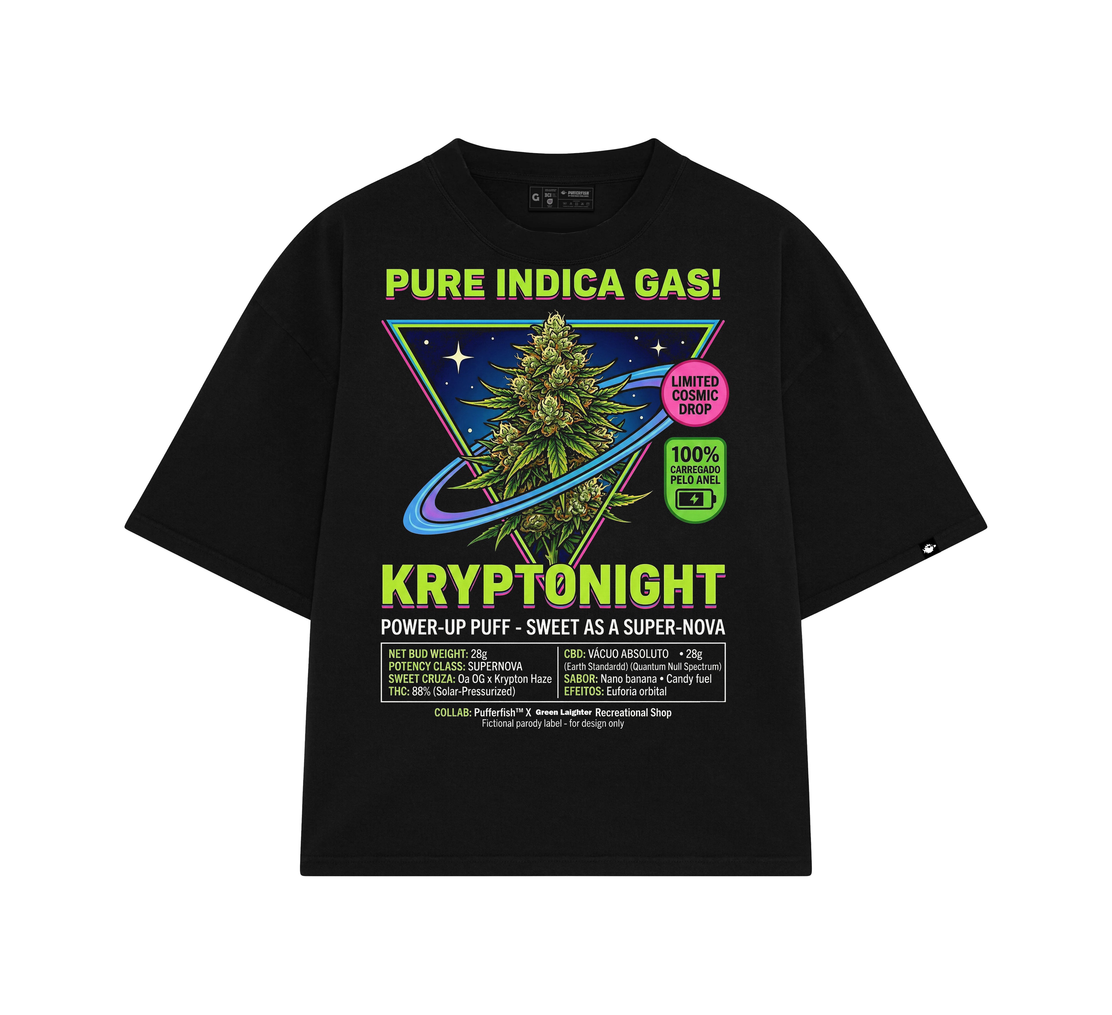 Camiseta Pufferfish - Kryptonight Kush (Estampa Frontal)