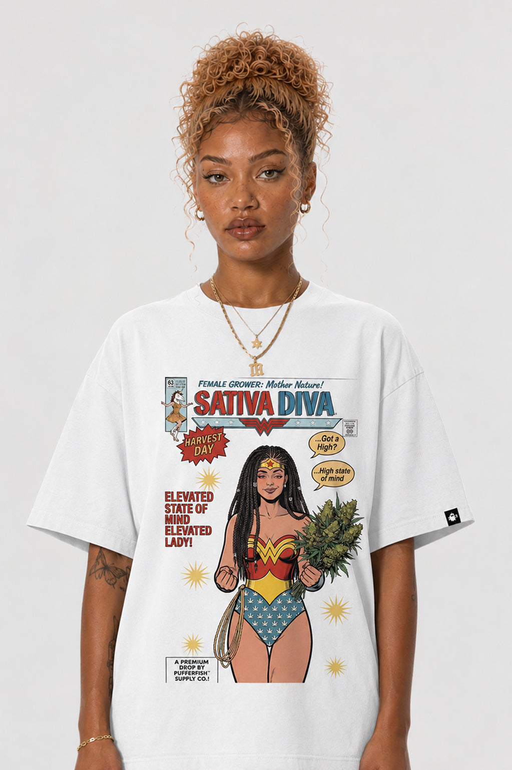 Camiseta Pufferfish - Sativa Diva (Estampa Frontal)