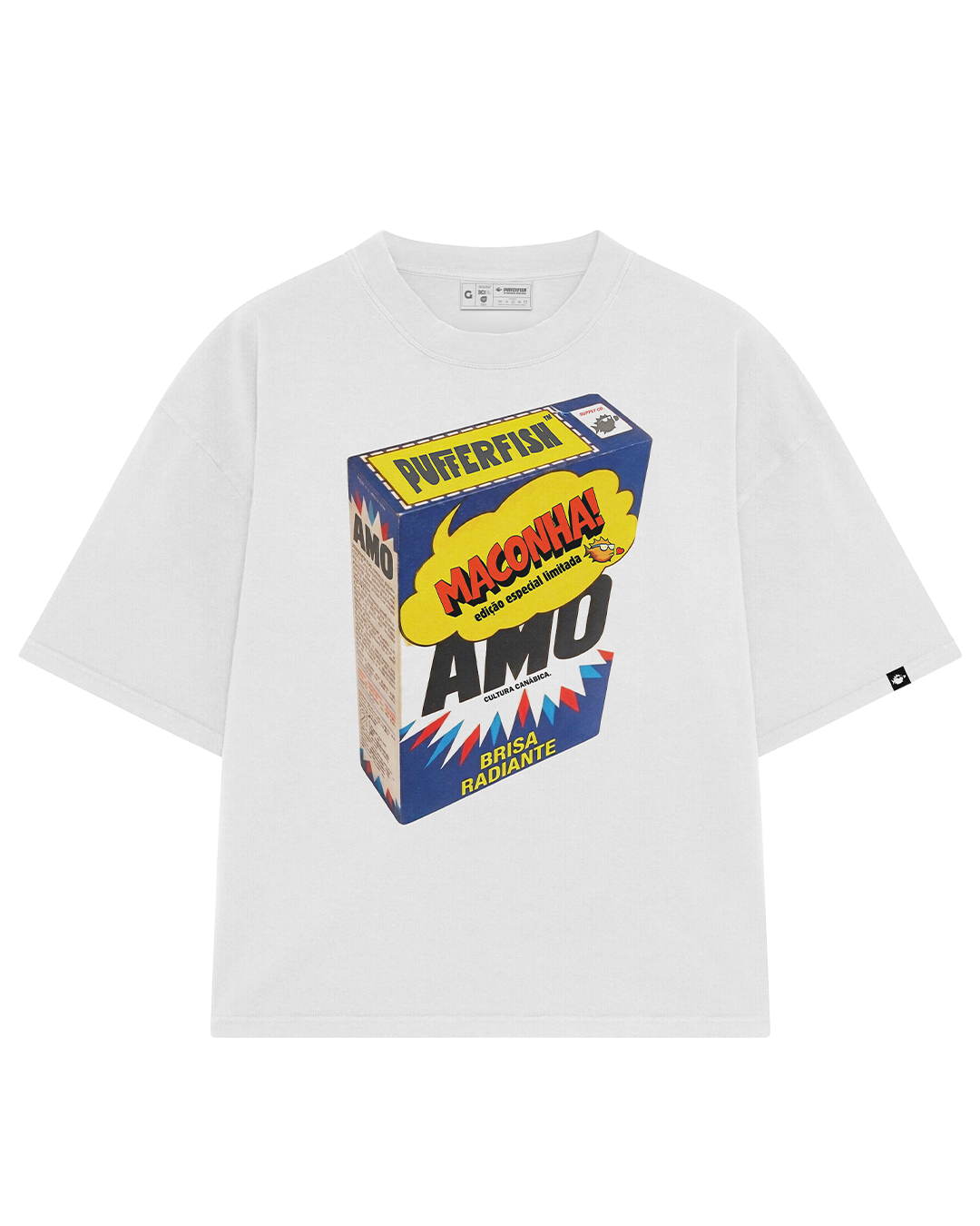 Camiseta Pufferfish AMO mockup estampa frontal