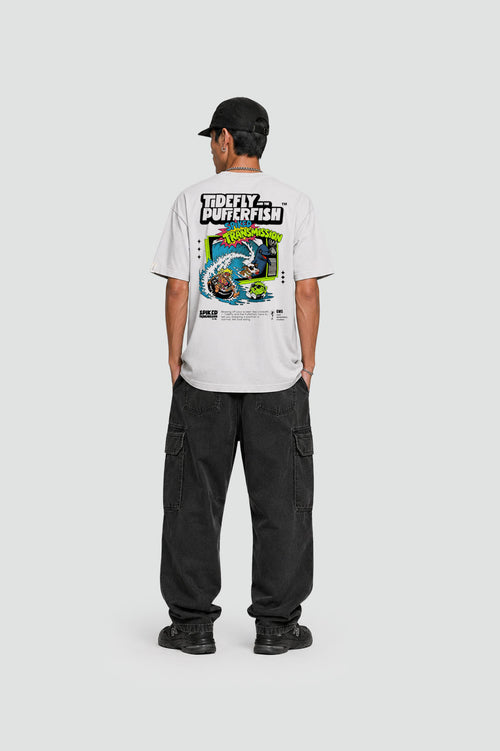Camiseta Pufferfish Blow Up Show Up detalhe da estampa