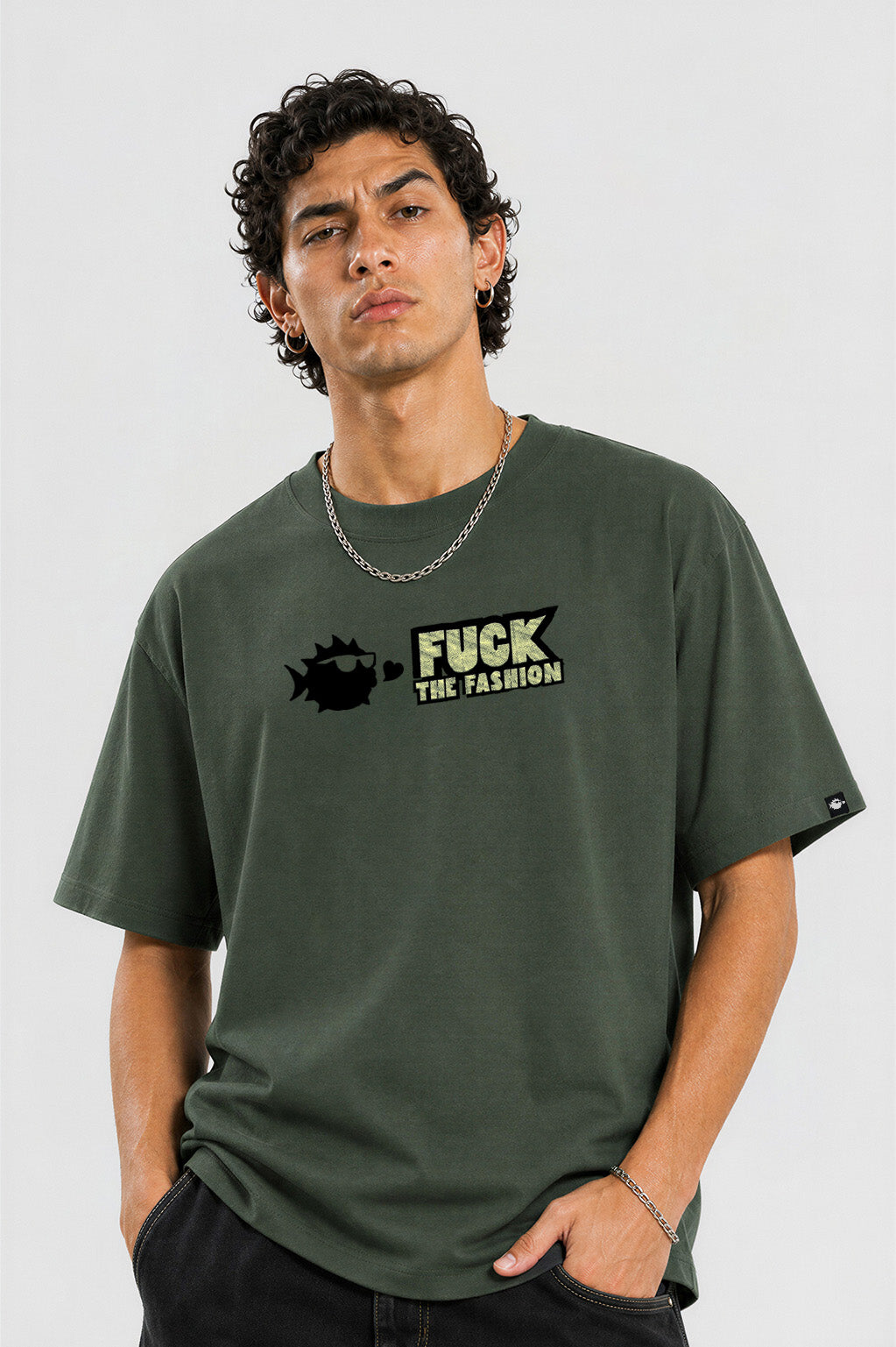 Camiseta Pufferfish Fuck the Fashion streetwear oversized