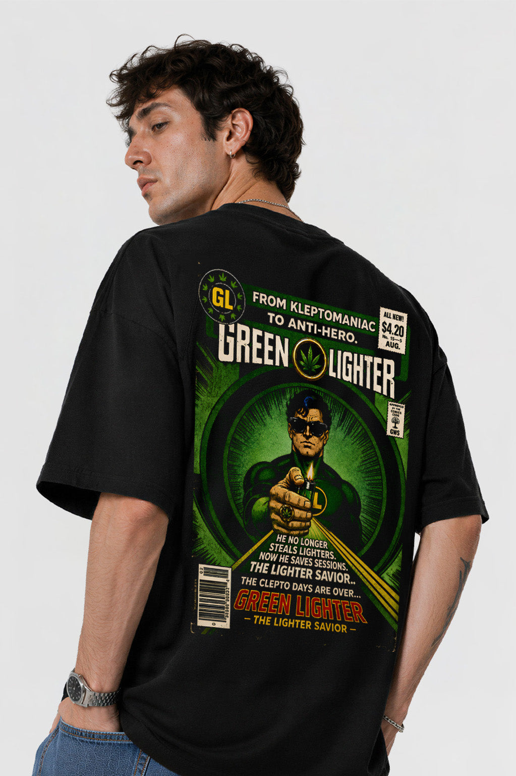 Camiseta Pufferfish Green Lighter look completo
