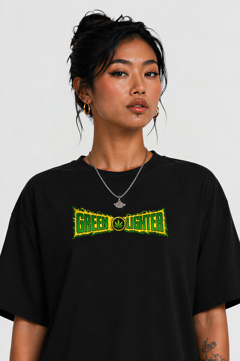 Camiseta Pufferfish Green Lighter vista lateral