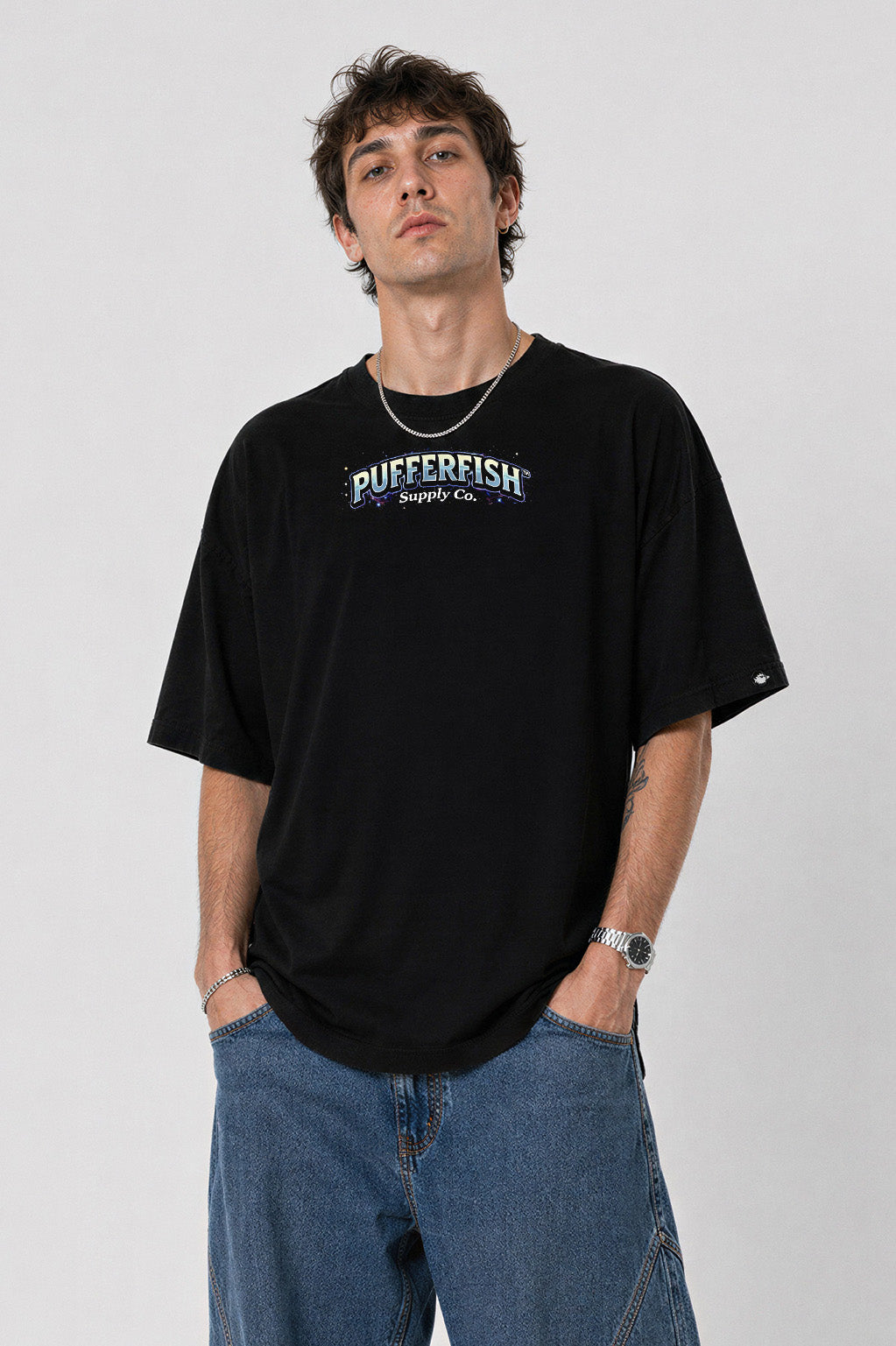 Camiseta Pufferfish High Hide Moon Night look completo