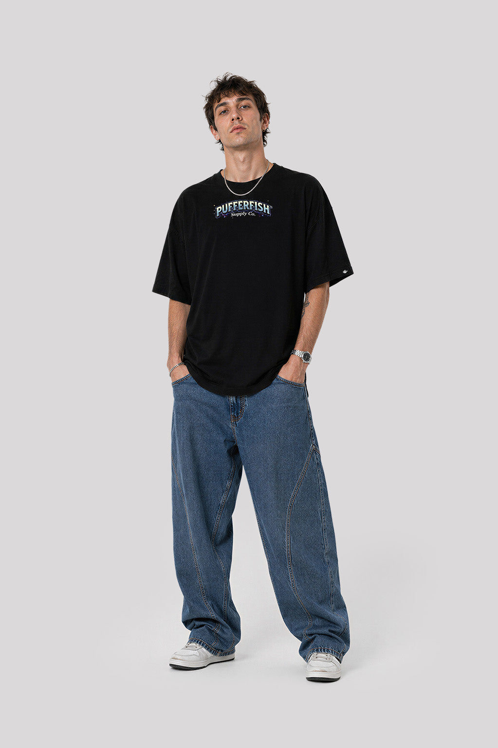 Camiseta Pufferfish High Hide Moon Night vista lateral