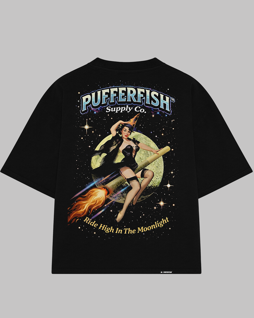Camiseta Pufferfish High Hide Moon Night vista traseira