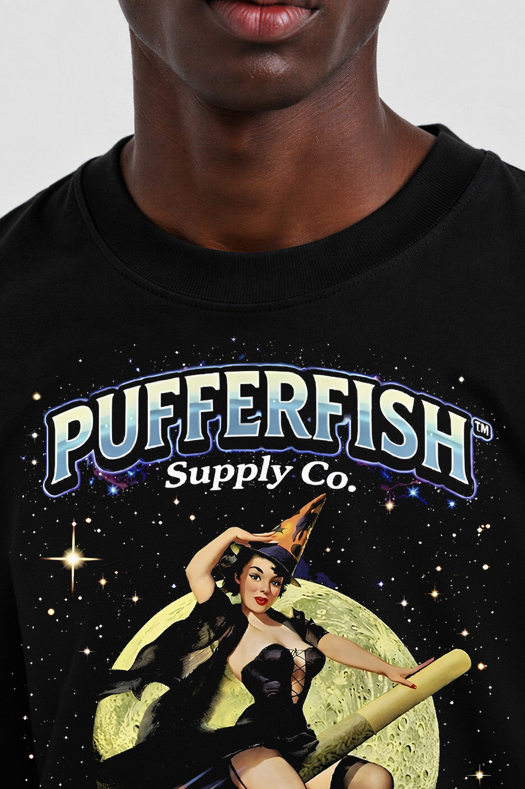 Camiseta Pufferfish High Hide Moon Night vista lateral