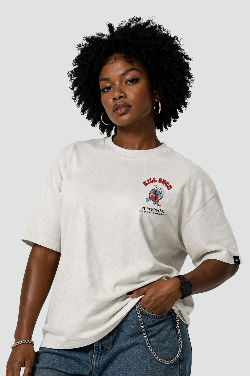 Camiseta Pufferfish Kill Suco streetwear consciente