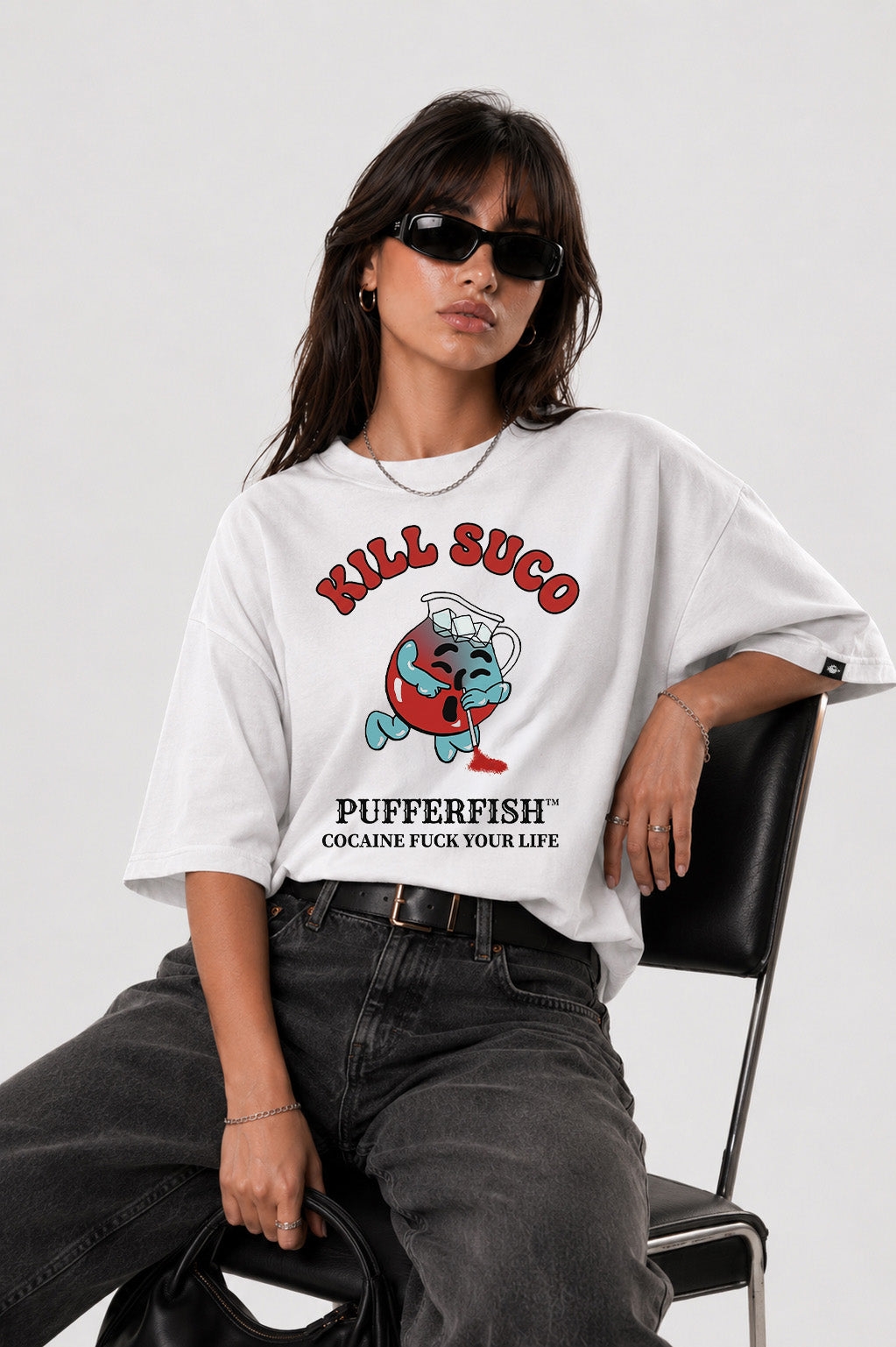 Camiseta Pufferfish Kill Suco vista lateral