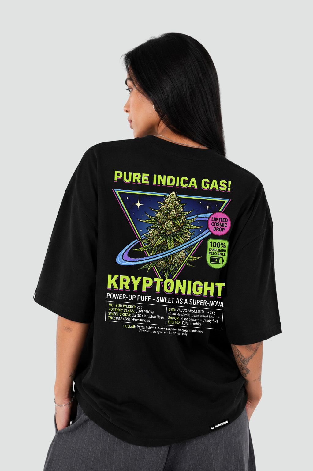 Camiseta Pufferfish Kryptonight Kush look completo