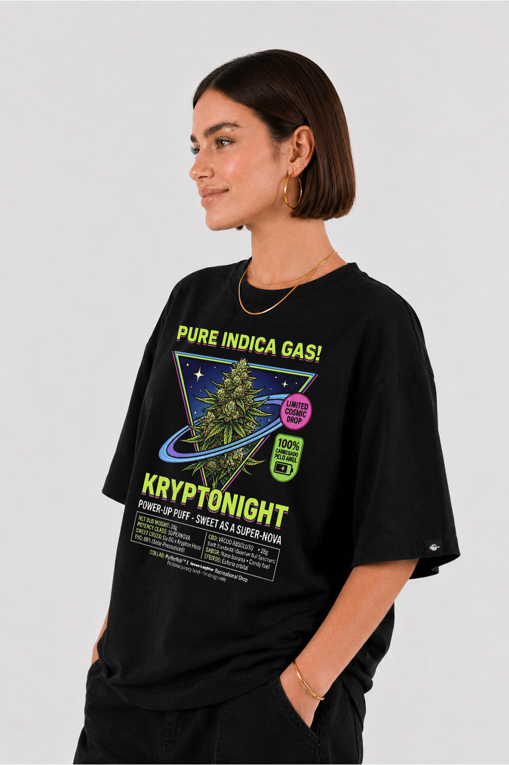 Camiseta Pufferfish Kryptonight Kush look completo