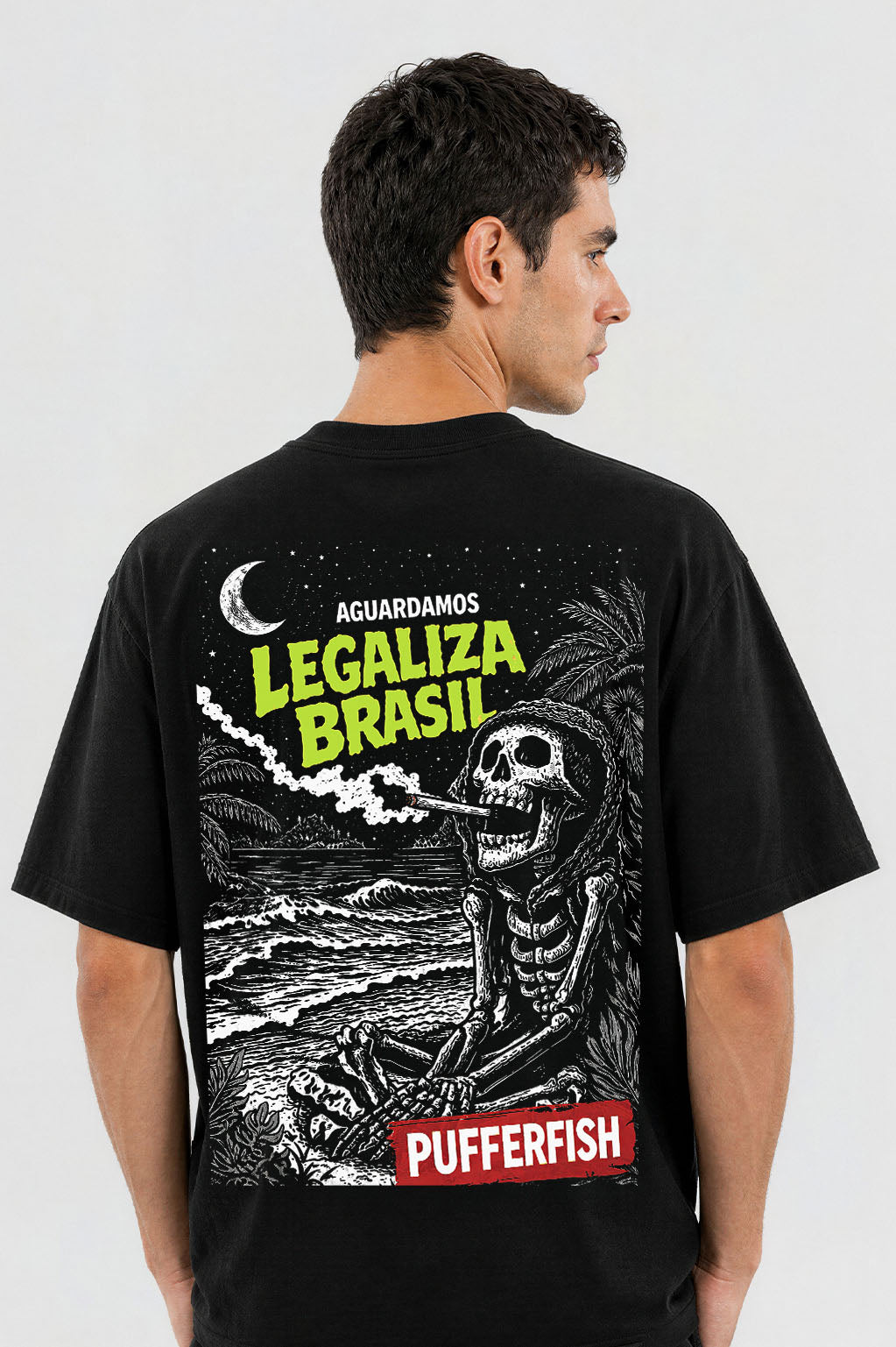 Camiseta Pufferfish Legaliza Brasil vista lateral