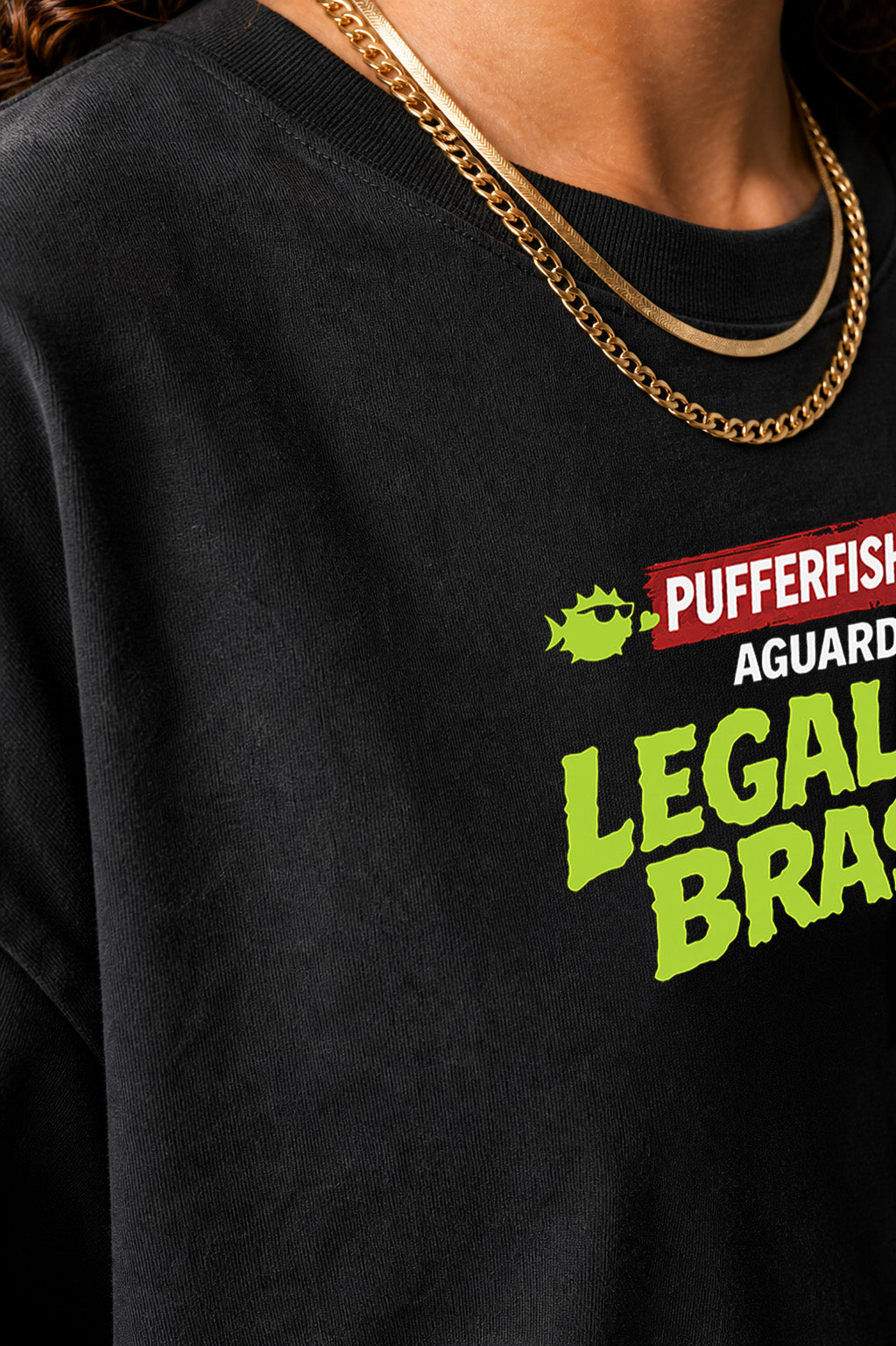 Camiseta Pufferfish Legaliza Brasil look streetwear final