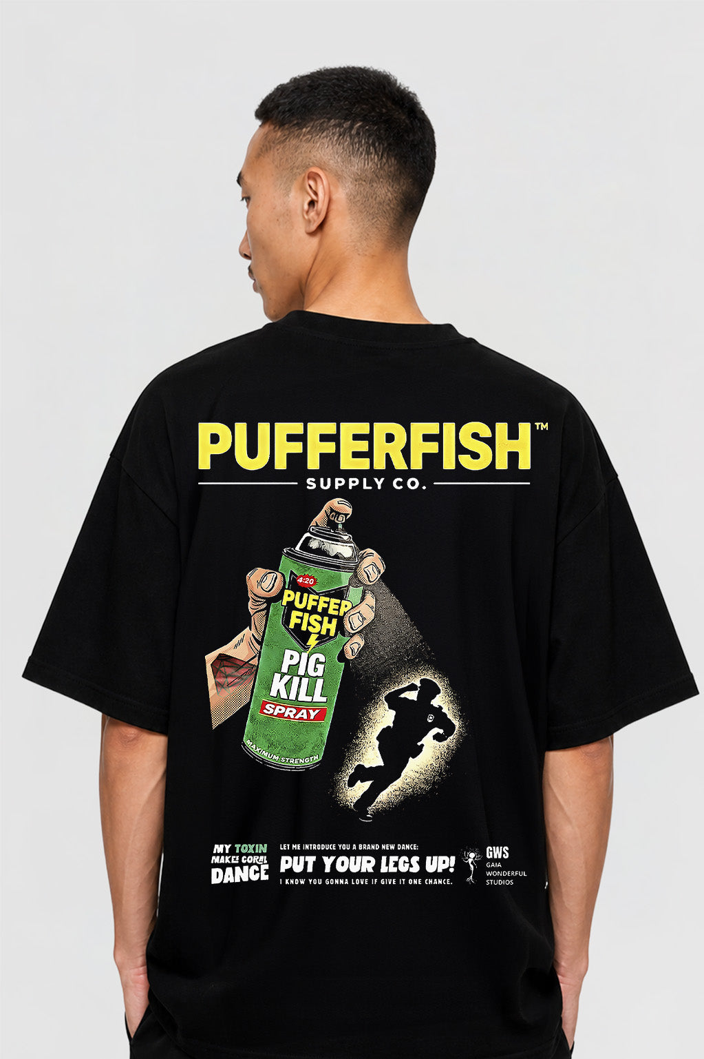 Camiseta Pufferfish Pig Kill look completo