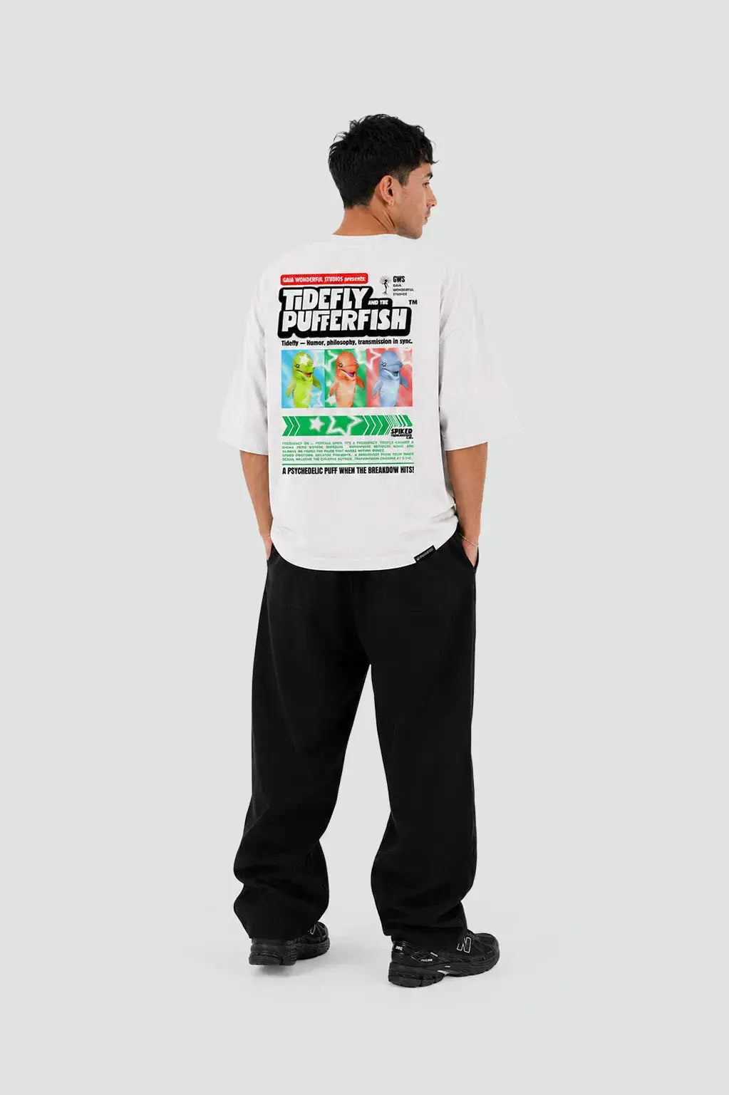 Camiseta Psicodélica Rave — Psychedelic Puff, vista lateral