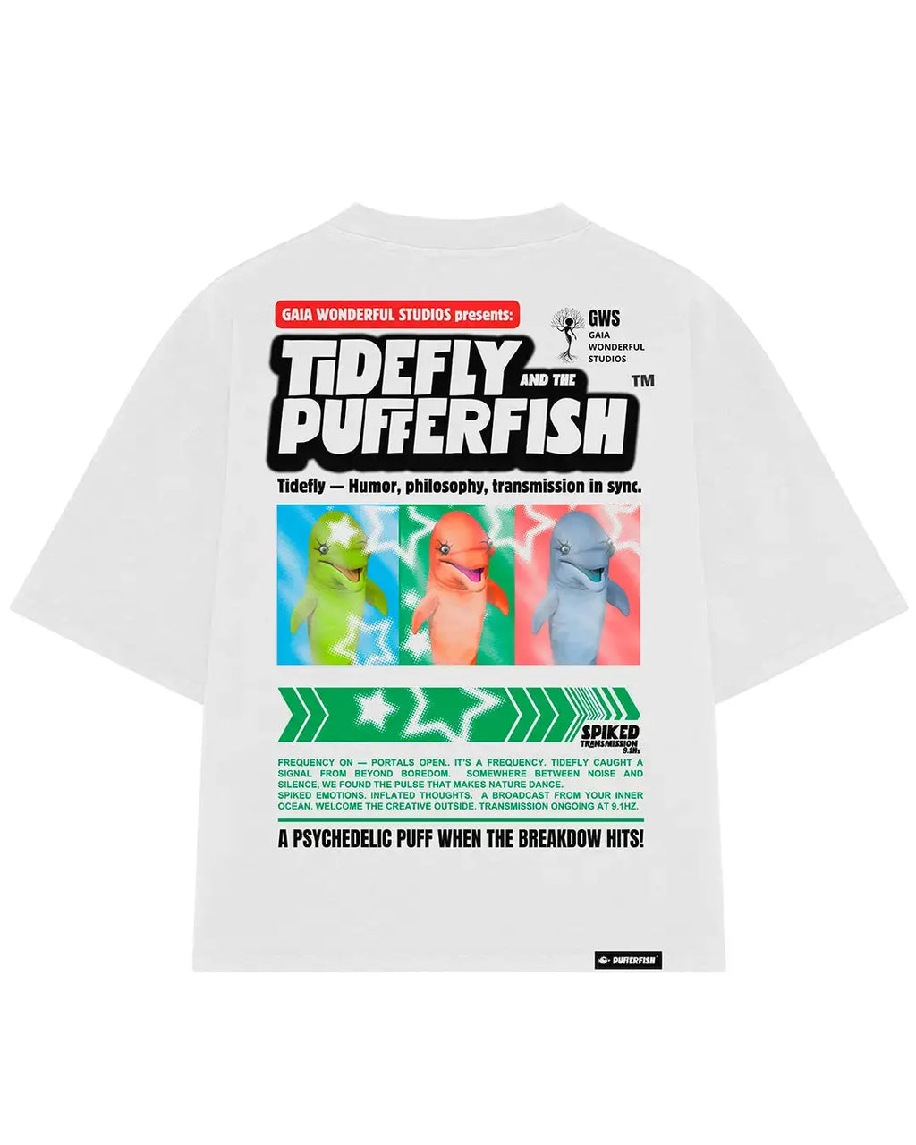 Camiseta Psicodélica Rave — Psychedelic Puff, vista das costas