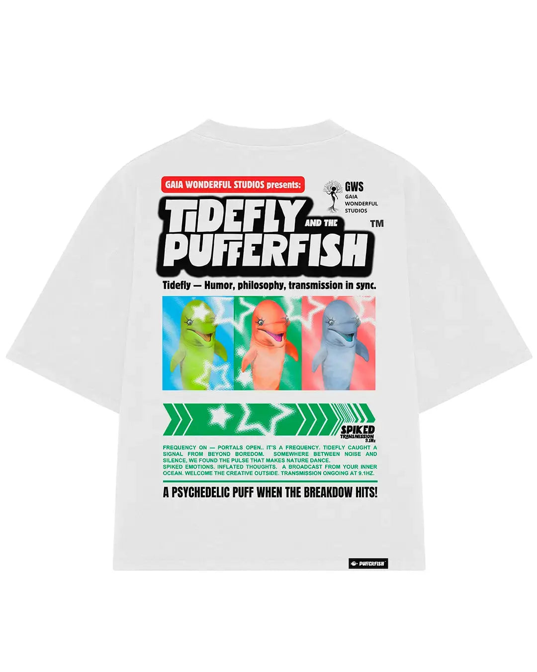 Camiseta Psicodélica Rave — Psychedelic Puff, vista das costas