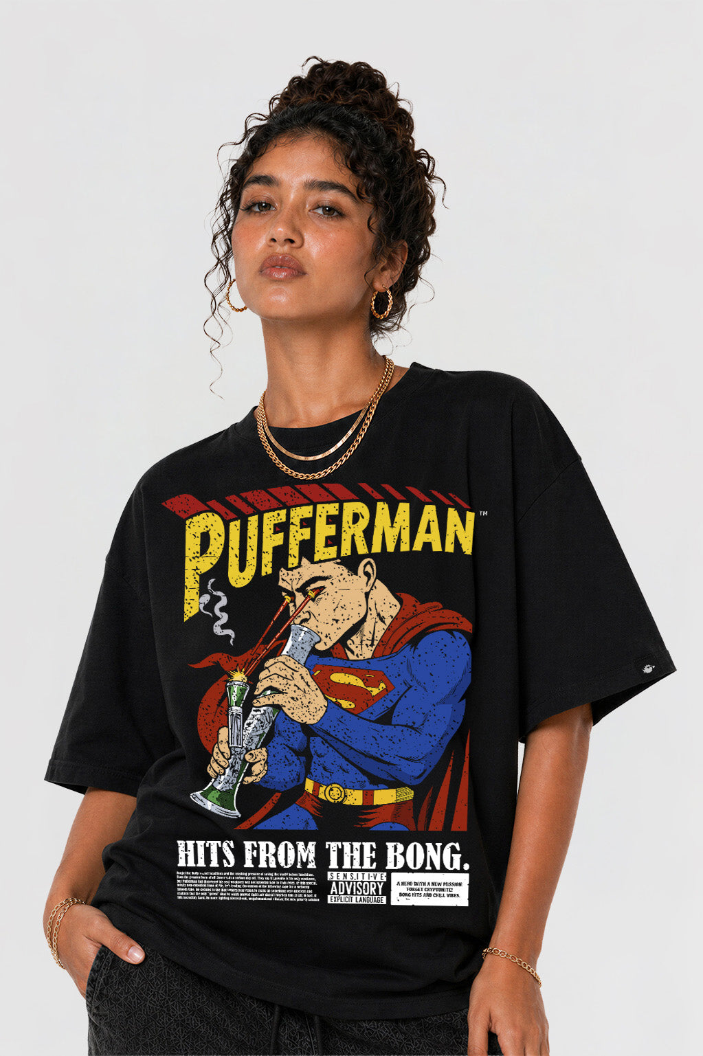 Camiseta Pufferfish Pufferman estampa frontal streetwear
