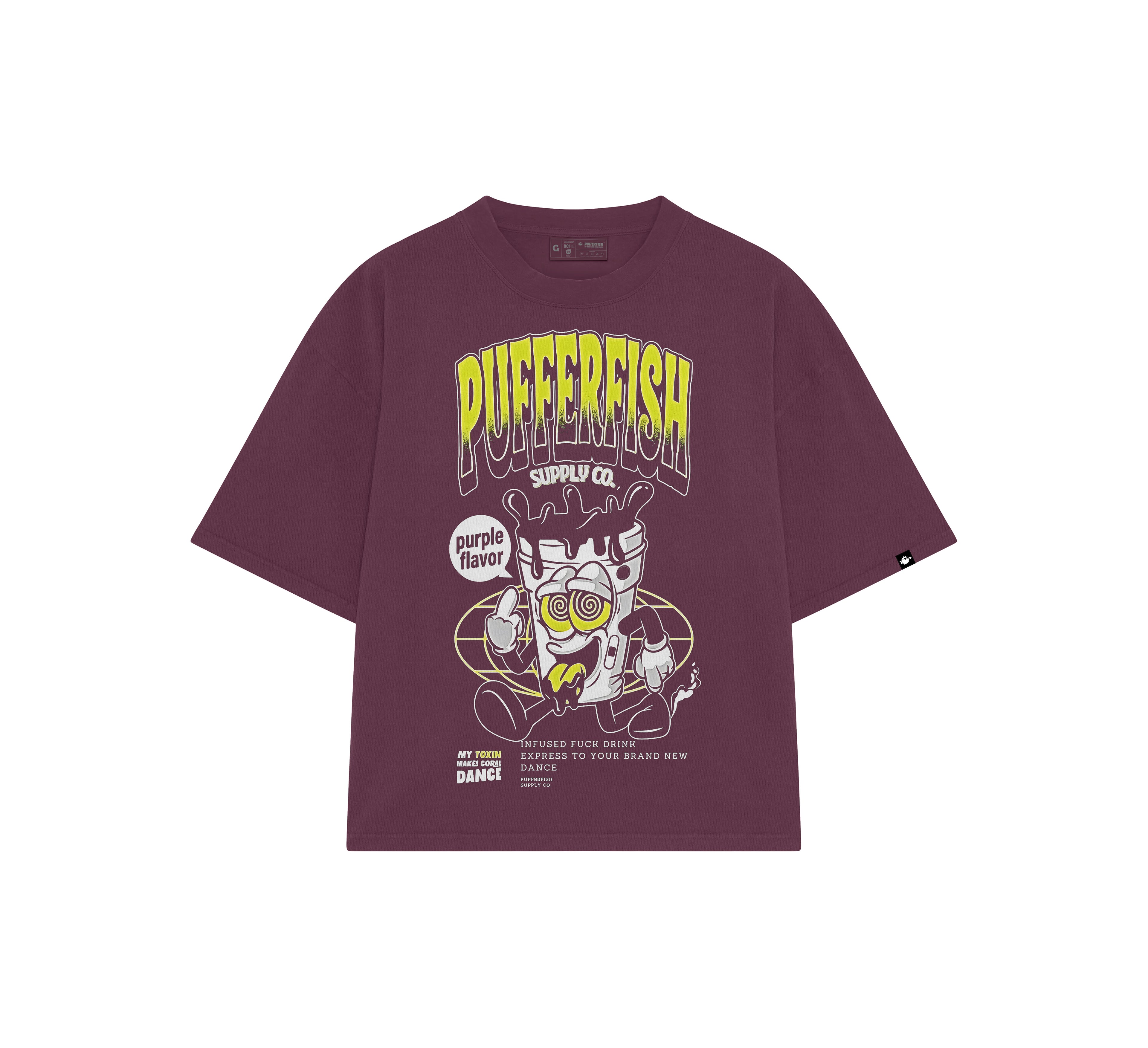 Camiseta Pufferfish Purpe Flavor vista lateral