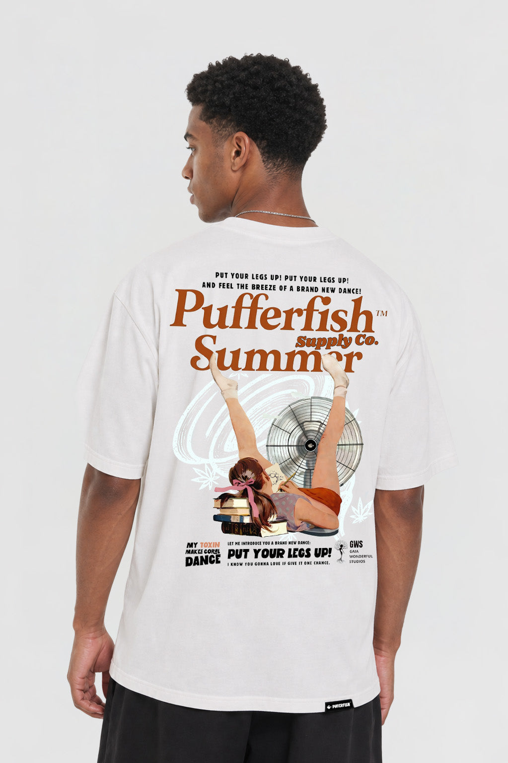 Camiseta Pufferfish Summer detalhe da estampa